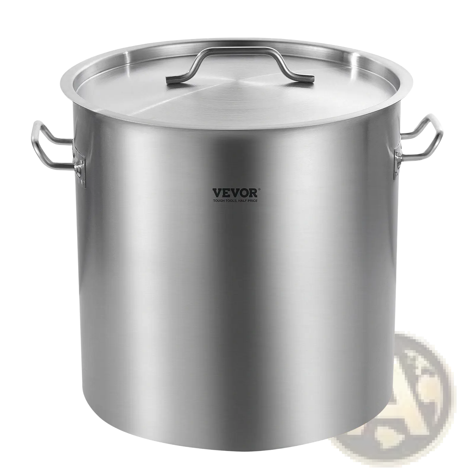 53qt stainless steel stockpot with lid and two side handles for durable cooking and storage