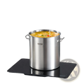 53qt stainless steel vevoor stockpot with dual handles filled with steaming soup and included lid