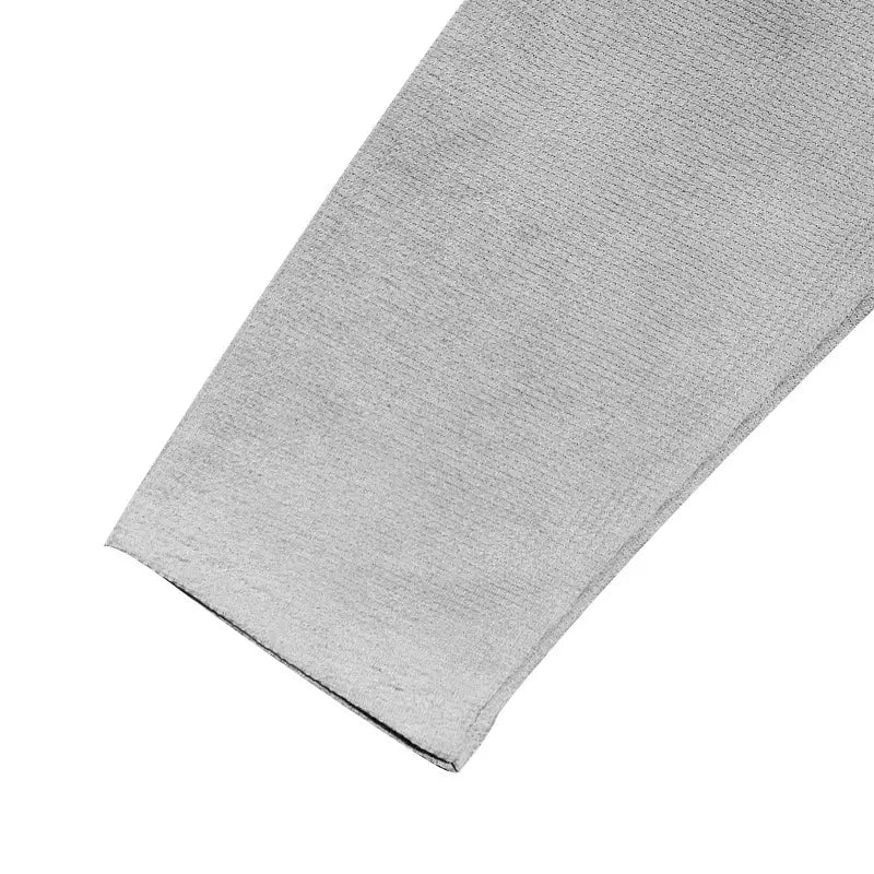 men’s long sleeve waffle knit thermal pullover featuring a gray textured fabric sleeve designed for warmth and comfort