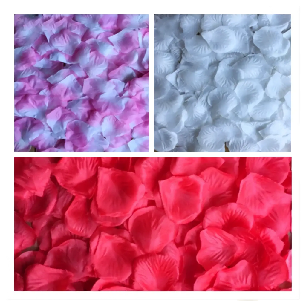 5500 colorful rose petals wedding decor featuring pink white and red fabric artificial petals