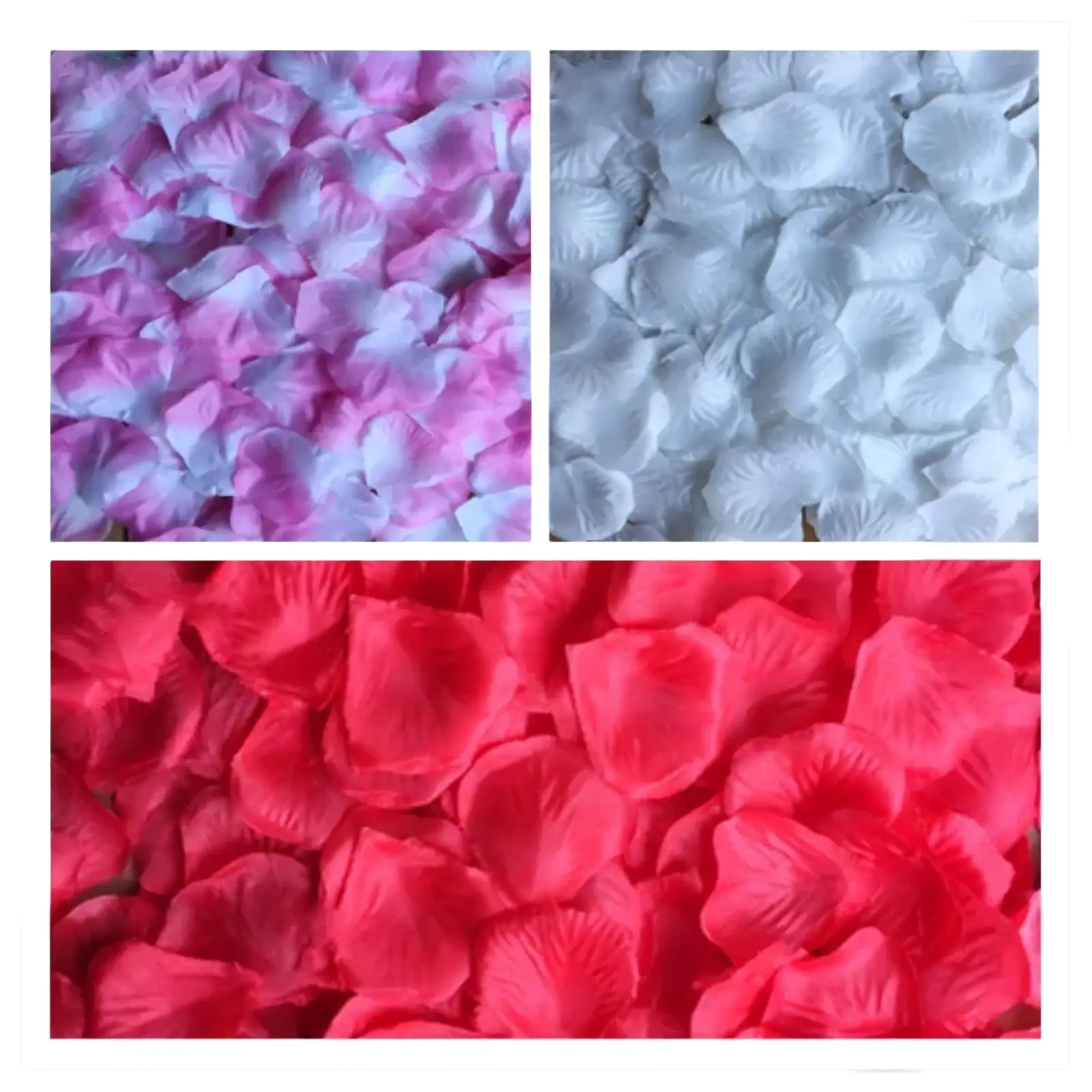 5500 colorful rose petals wedding decor featuring pink white and red fabric artificial petals