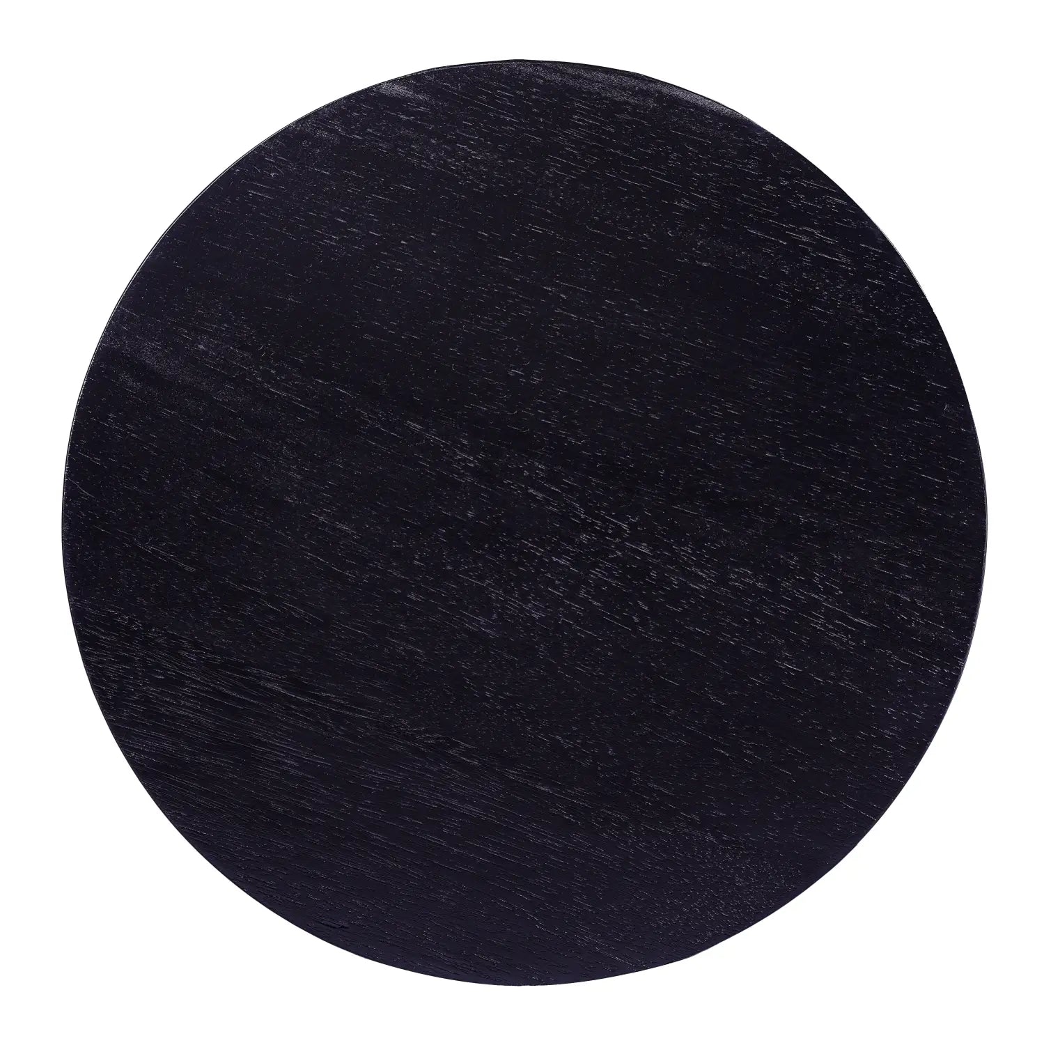 dark circular coaster with a textured wood-grain finish for black rattan end table round woven wood nightstand
