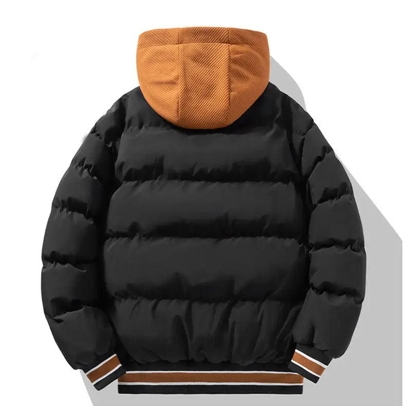 Chaqueta acolchada tipo puffer con capucha para hombre con estampado de letras