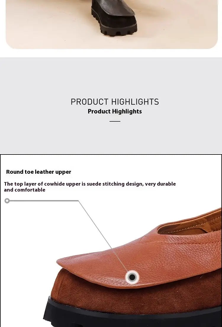 Braune Ledersandalen mit rundem Zehenbereich und Plateau, mit Wildleder-Verstich-Design am Oberteil und wuchtigem, retro inspiriertem offenen Zehen-Stil.