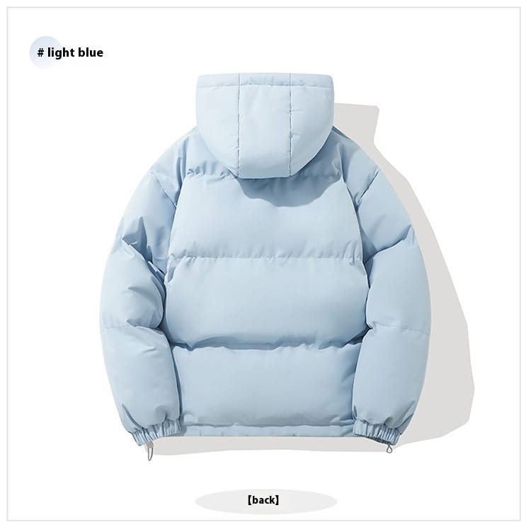 Hellblaue Damen-Kapuzensteppjacke mit wattierter Polsterung mit Stepp-Design und Kapuze zum Schutz bei kaltem Wetter