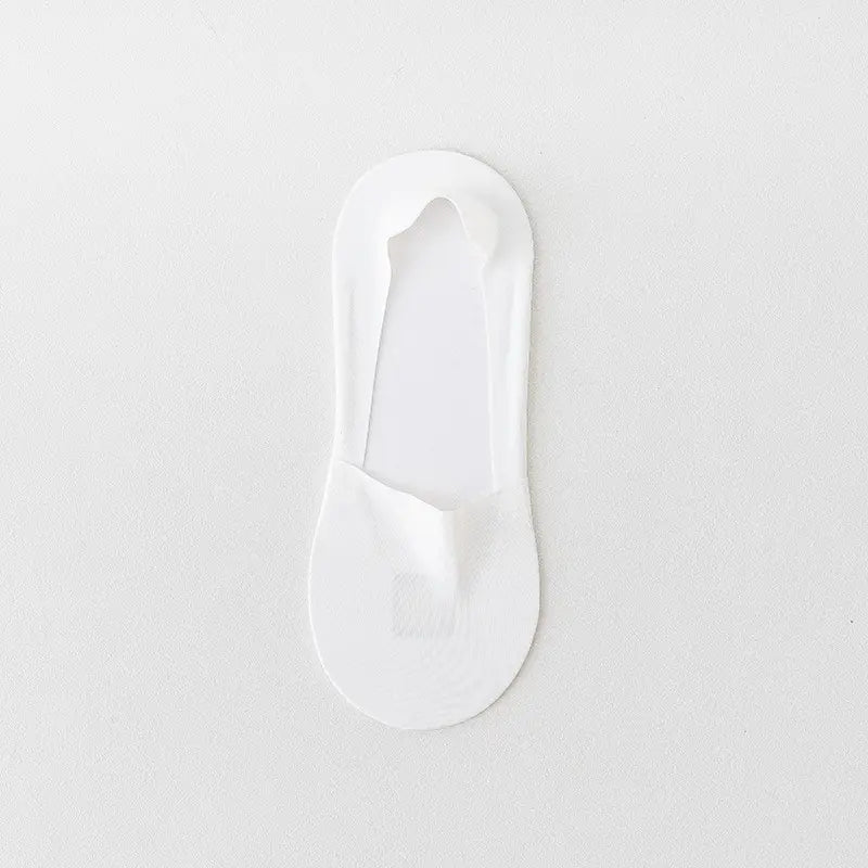men cotton invisible no show sock in white with a smooth seamless design and soft fabric finish.