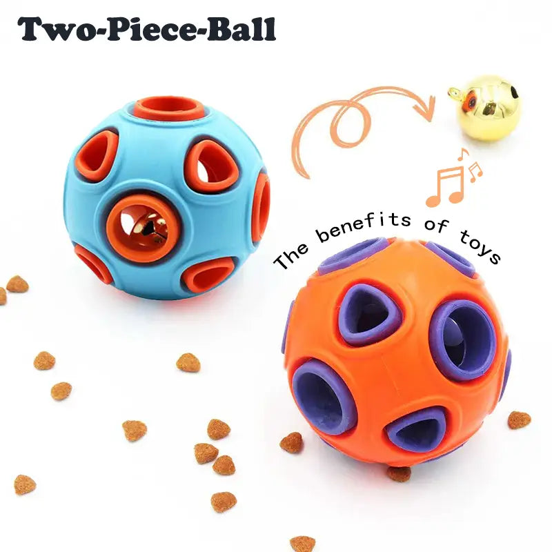 Dog Bell Ball 2 Pack Interactive Rubber Chew Toy