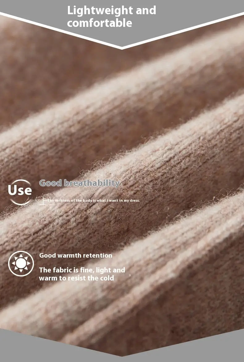 Men’s wool harem pants high waist casual joggers made of soft beige knit fabric with a fine lightweight texture designed for warmth and comfort.