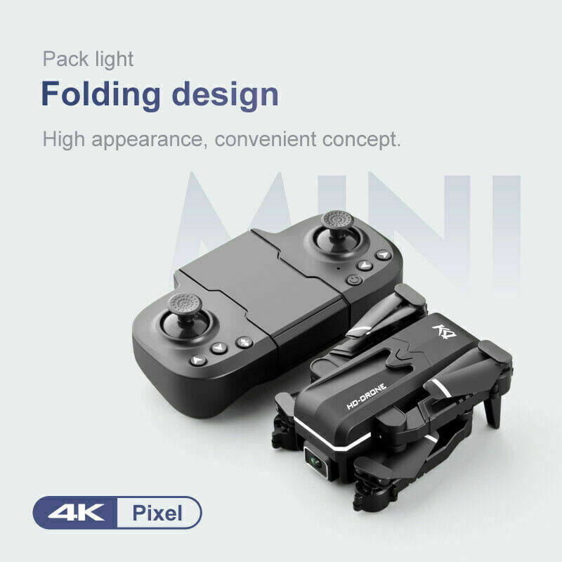 Drone à air quad pliable noir avec deux caméras HD 4K et télécommande assortie, pour une photographie aérienne avancée et un vol par radiocommande
