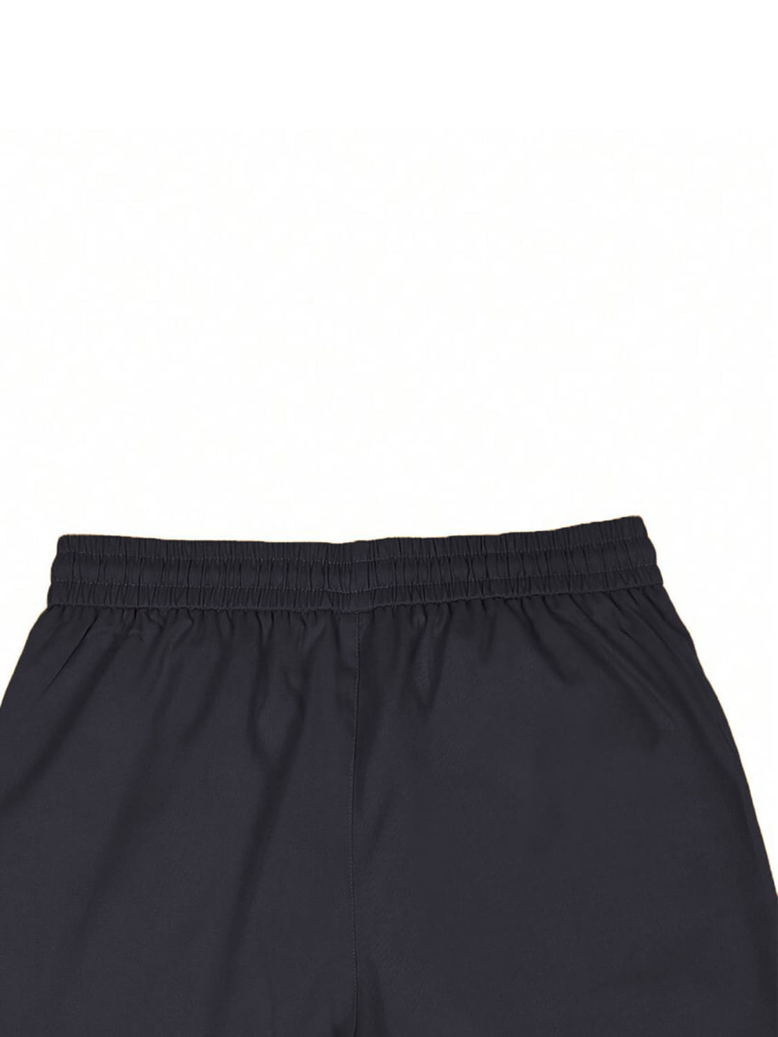 black slim fit tapered jogger pants with drawstring featuring elastic waistband and smooth lightweight fabric