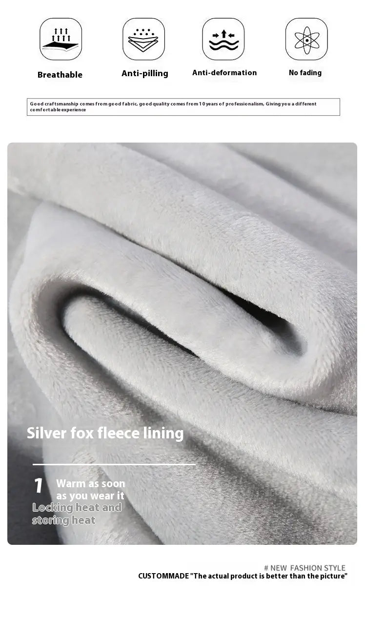 Herren-Schwergewichts-Fleece-Zip-Hoodie in Übergröße mit Fleece-Futter in „Silberfuchs“ mit weicher, plüschiger, gemütlicher Textur.