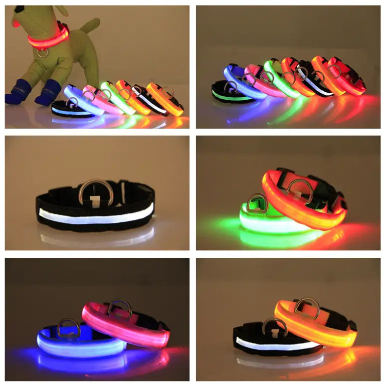 Led Dog Collar Rechargeable Luminous Night Safety Light
