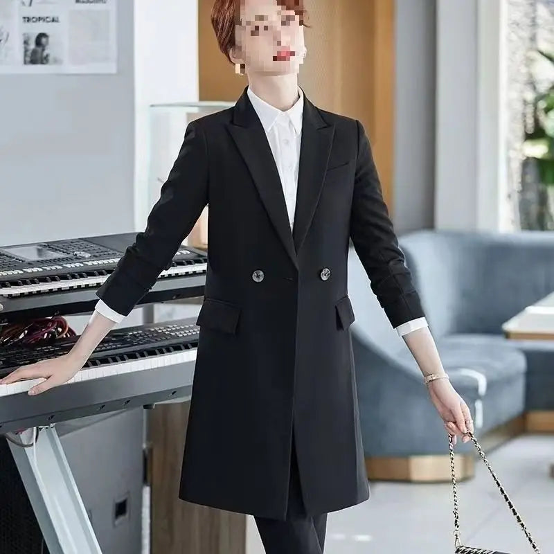 black double breasted blazer with silver buttons and white cuffs designed for formal and casual wear