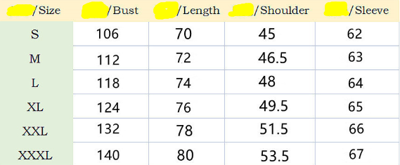 Size chart for a men’s slim fit ribbed knit long sleeve polo shirt showing measurements in centimeters for sizes S through XXXL.
