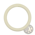 Cream-colored smooth rubber 5lb weighted fitness ring for Pilates and strength training exercises
