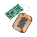 5w wireless charging receiver module featuring a green circuit board and copper coil for 3.7v battery charging