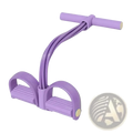 Purple rubber 6 tube resistance band foot pedal sit up expander with padded handles and foot grips