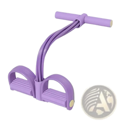 Purple rubber 6 tube resistance band foot pedal sit up expander with padded handles and foot grips