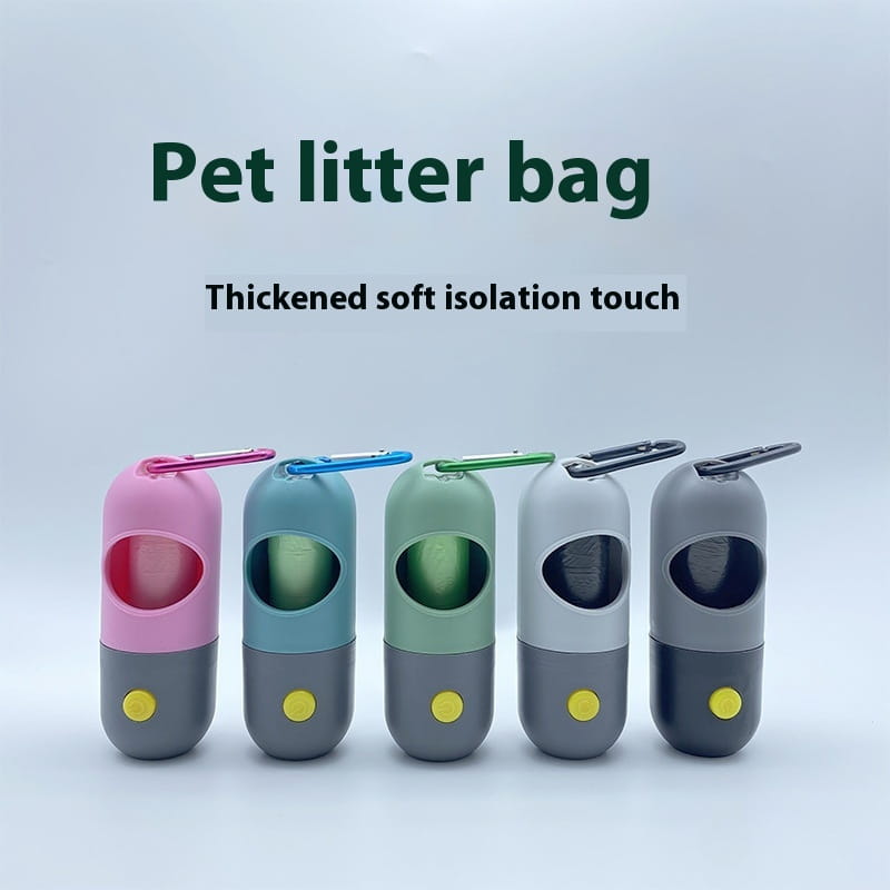 Distributeur de sacs pour déjections canines à lumière à DEL