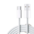 White braided usb-c to lightning fast charging cable with 60w power for iphone 15-16 series devices