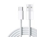 White braided usb-c to lightning fast charging cable with 60w power for iphone 15-16 series devices
