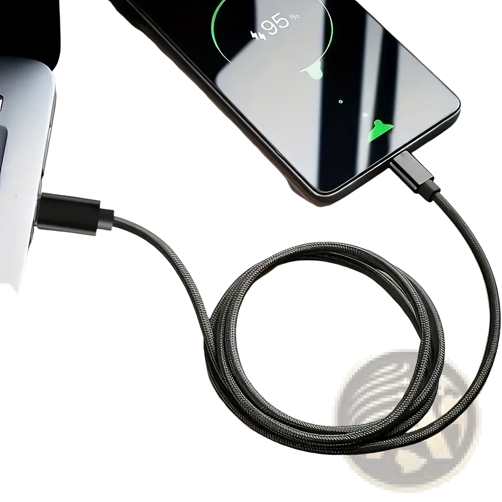 Black braided 60w usb c fast charging cable with durable sleek design for data transfer and power delivery