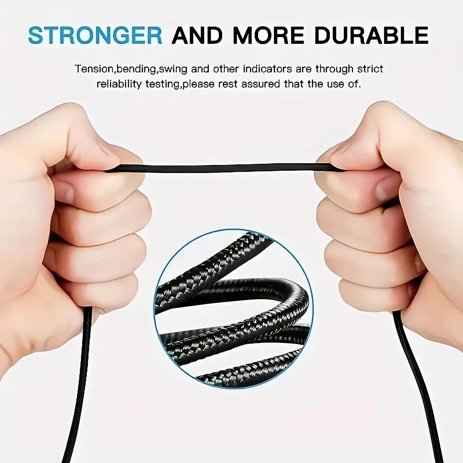 Black braided 60w usb c fast charging cable with durable textured weave for enhanced strength and data transfer