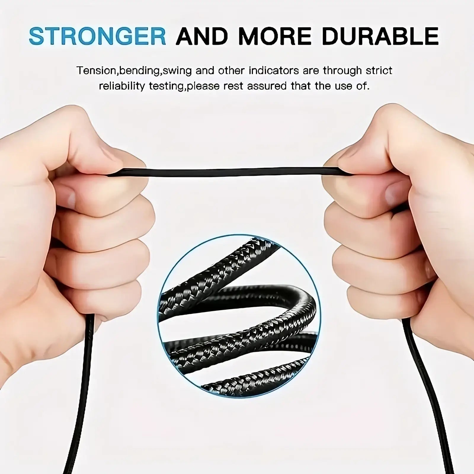 Black braided 60w USB-C fast charging cable type-c to type-c with textured durable weave for efficient power transfer
