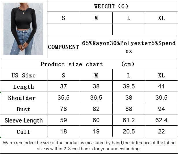 Black ribbed long sleeve crop top with back satin bow made of 65 percent rayon 30 percent polyester and 5 percent spandex shown from the back.