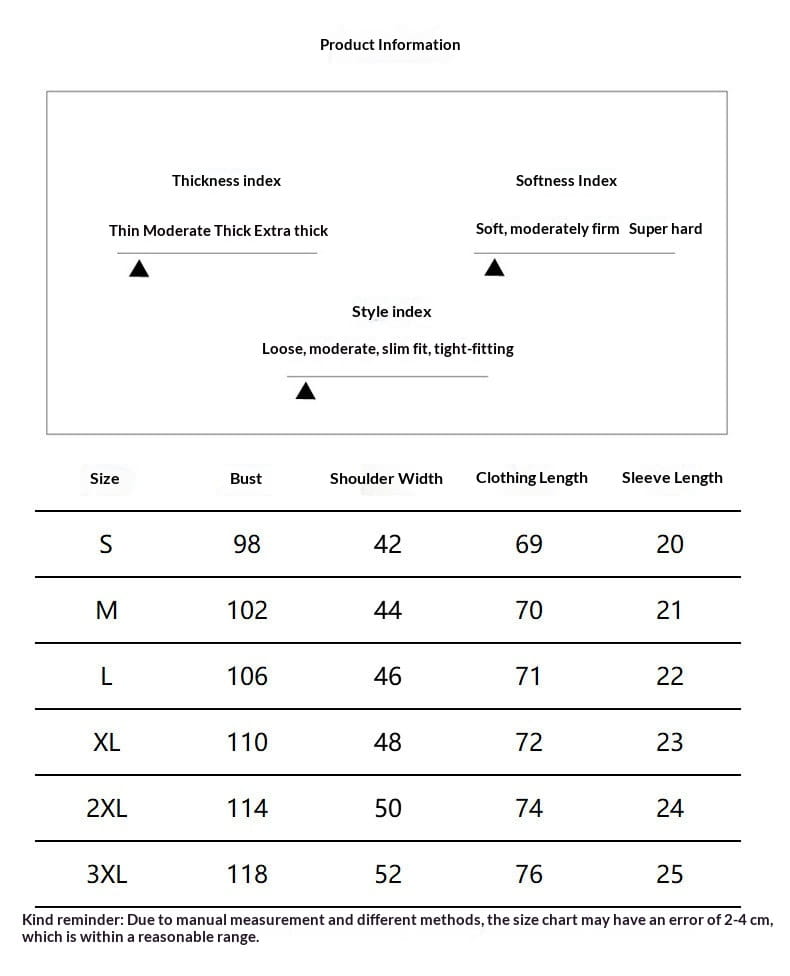 This is a size chart for a men linen mandarin collar short sleeve shirt displaying measurements in centimeters from size s to 3xl.