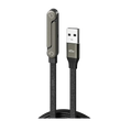 A sleek black braided 65w usb c fast charging cable with magnetic connector and phone holder for efficient power delivery