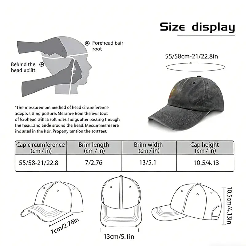 dark gray slightly worn cotton baseball cap with curved brim and adjustable back strap showing the back side from the boat hair dont care embroidered collection