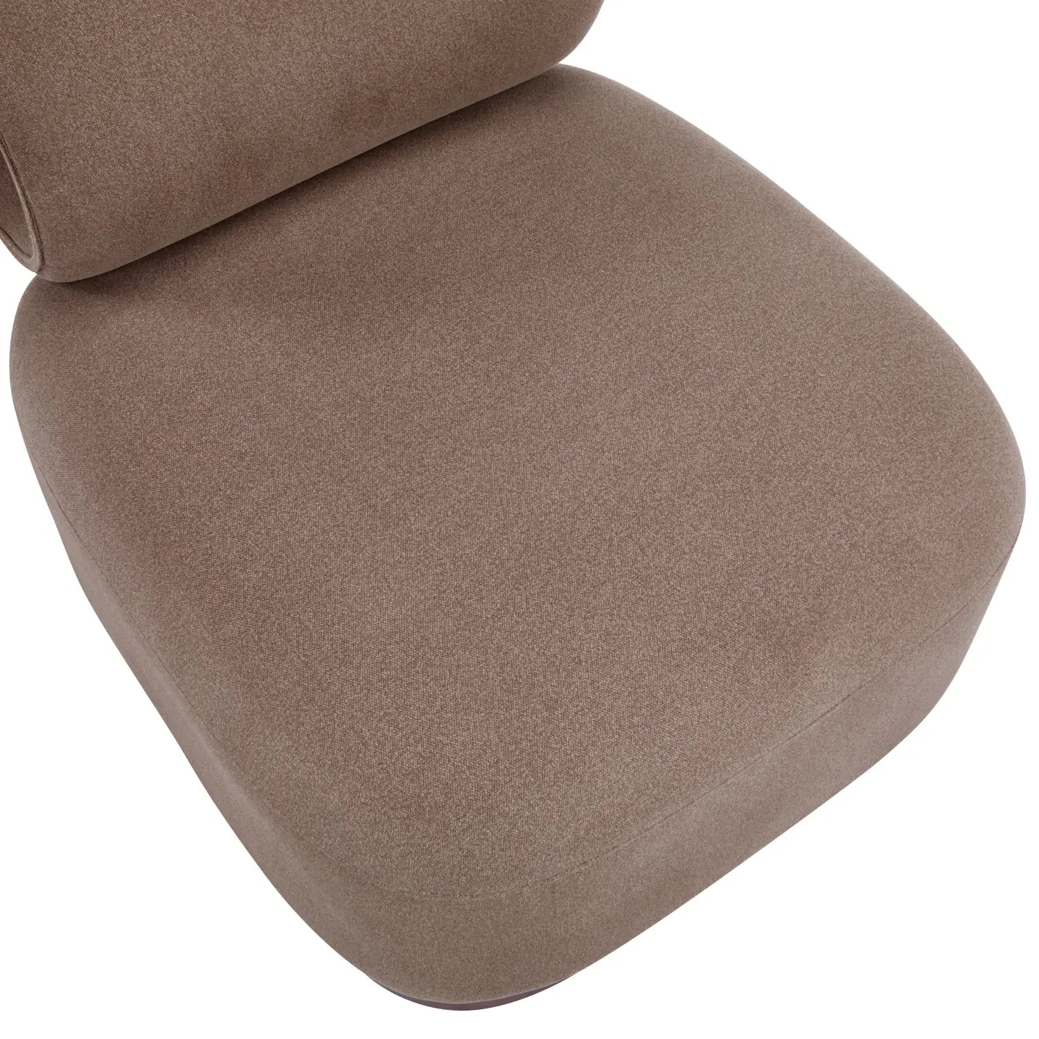Modern brown polyester pet friendly accent chair featuring a brown suede-like car seat cover with a soft textured surface and rounded edges.