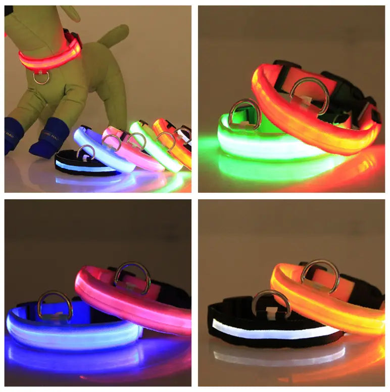 Led Dog Collar Rechargeable Luminous Night Safety Light