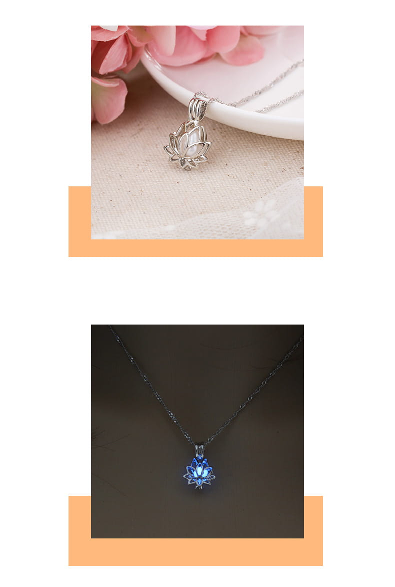 Silver lotus pendant necklace with delicate filigree design featuring a central clear gemstone on a silver chain titled luminous lotus flower glow pendant necklace