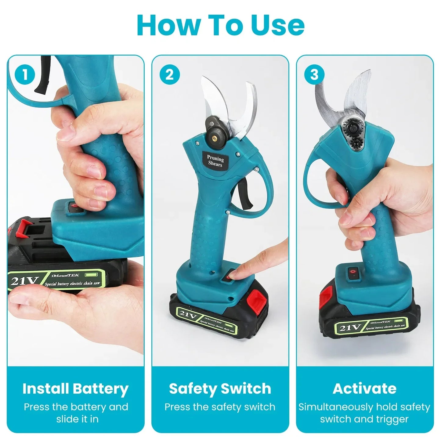 4 In 1 Cordless Pruning Shear And Electric Chainsaw With Max 5.5FT Extension Poles Pole Saw SK5 Blade Brushless Pruning Shear With 2Pcs 3.0Ah Batteries For Garden Yard GPCT5130 10Cell