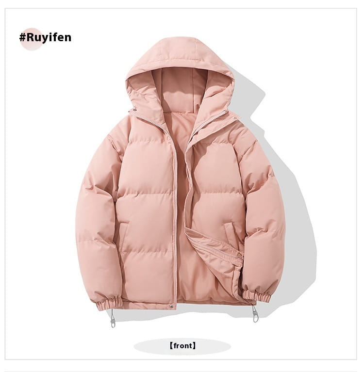 Eine weich strukturierte Damen-Kapuzensteppjacke in Puderrosa mit Stepp-Design und Kapuze.