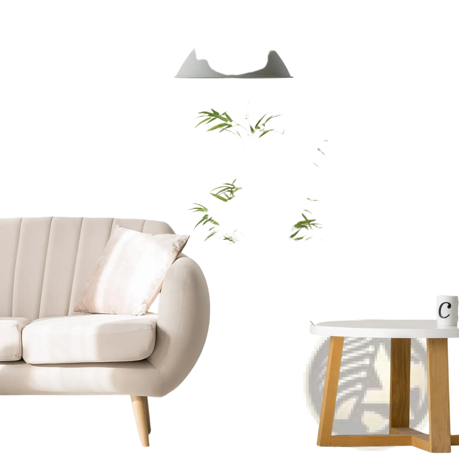 6ft artificial bamboo tree with slender green leaves and natural stalks in a sleek black indoor pot
