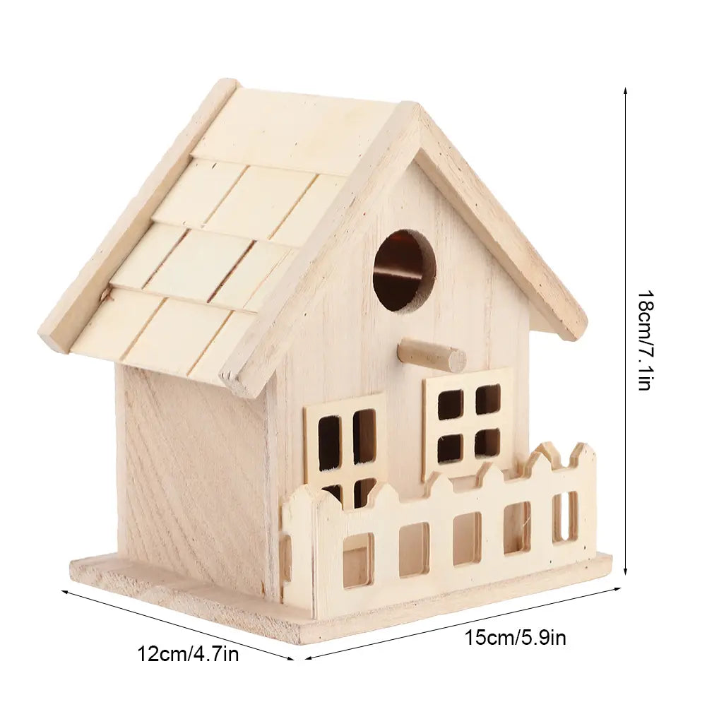 Casa de madera para aves colgante, nido para loros y aves pequeñas