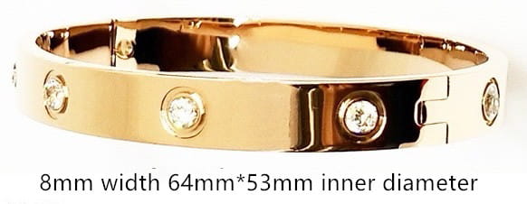 Rose gold-tone Crown Royal diamond beaded bangle bracelet set with five clear round-cut gemstones and sleek minimalist braided bands.