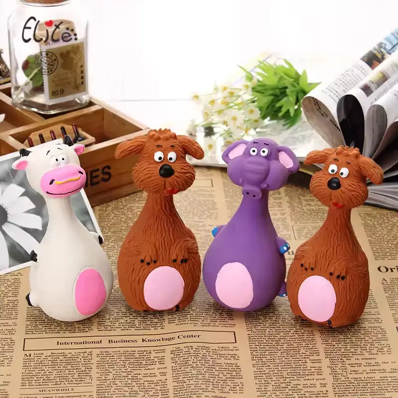 Jouets en latex pour chien à couinement, lot de 4, mâche-dentition durable pour chiot