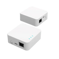 White abs plastic 74x71x27mm wireless routing enclosure with rj45 port and indicator lights in minimalist design