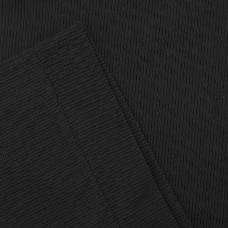 slim fit corduroy patchwork pullover with contrast accents featuring black corduroy fabric and distinct ribbed texture