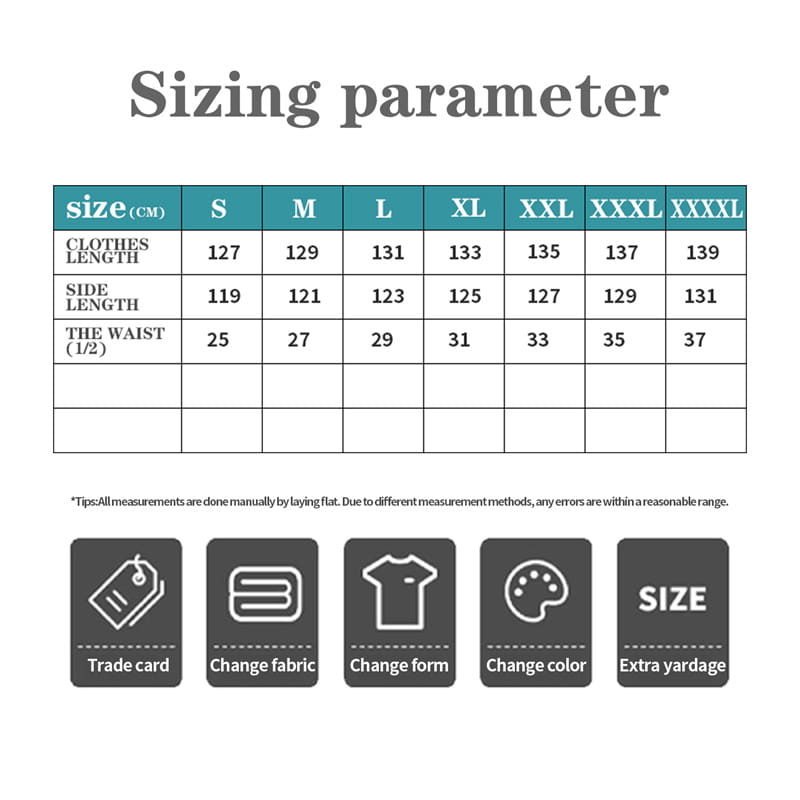 Sizing parameter chart in centimeters for pink floral ruffled maxi dress with gathered bodice displaying measurements across sizes S through XXXXL.