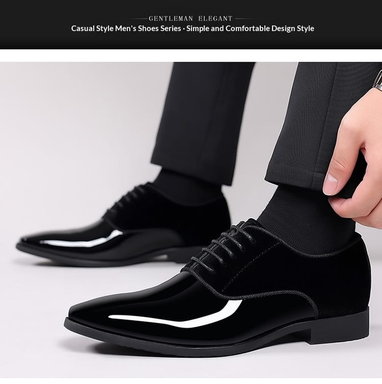 Navy Two Tone Velvet and Patent Leather Oxford Shoes