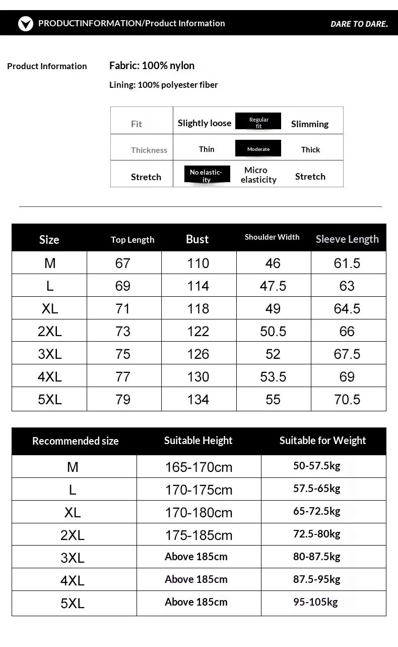 Veste légère coupe-vent imperméable zippée pour homme, présentée de dos, avec une coupe légèrement ample, réalisée en 100 % nylon, avec une doublure en fibres de polyester pour un confort optimal