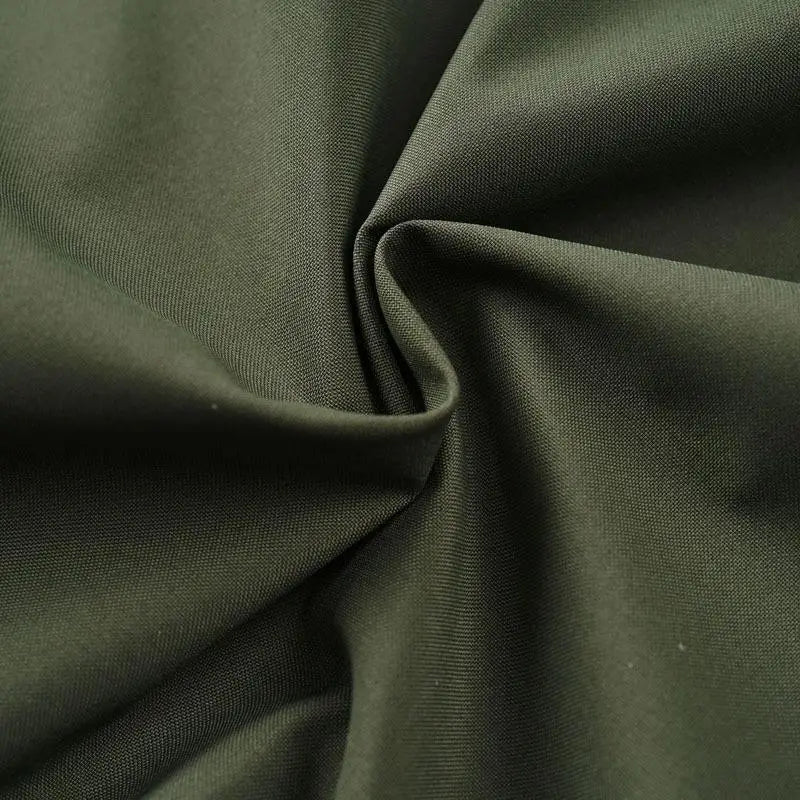 mens outdoor fleece hooded jacket casual shell coat made of olive green woven fabric with a smooth slightly textured surface