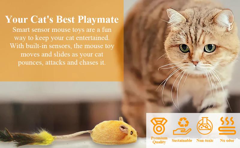 Interactive Cat Toy Mouse with Led and Chirping Sound