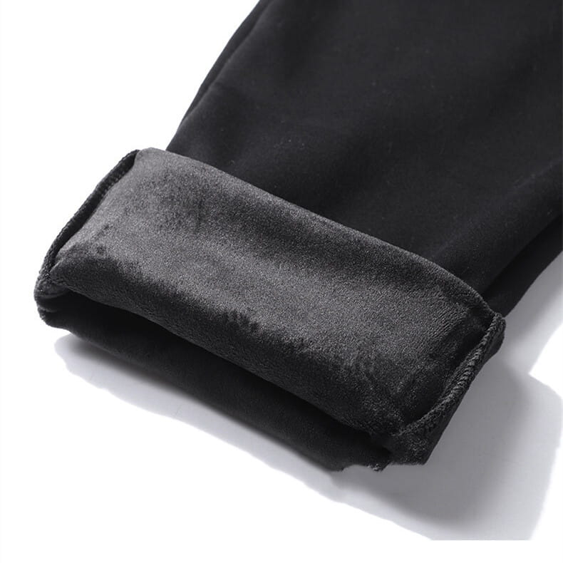 Men fleece lined joggers straight leg cotton sweatpants in black featuring a plush fleece lined interior for warmth and comfort.