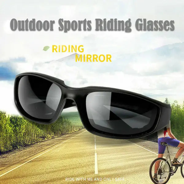 matte black wind resistant motorcycle riding goggles with black-framed mirrored lenses designed for outdoor sports use.